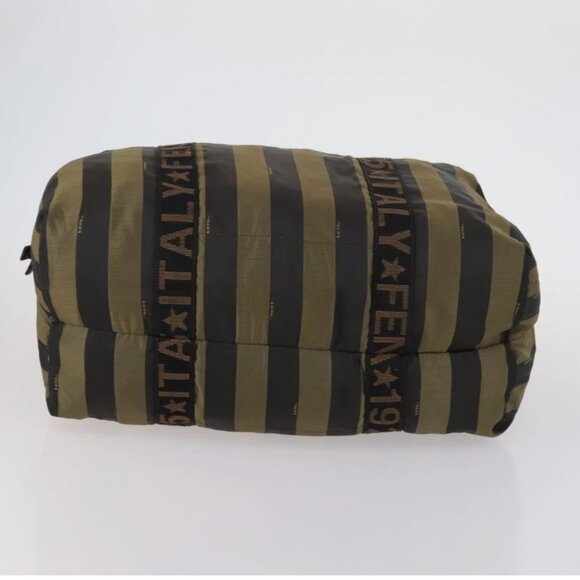 FENDI Pecan Canvas Boston Bag Black Brown - Picture 7 of 15